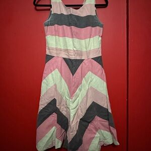 Chevron Striped Sleeveless Dress